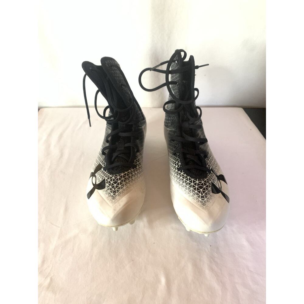Under Armour Highlight Select Cleats High Top Molded Black White Size 12